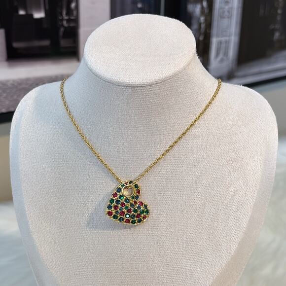 D'Orlan Jewelry - D'Orlan Gold Plated Pendant with Swarovski Crystals 16-18"